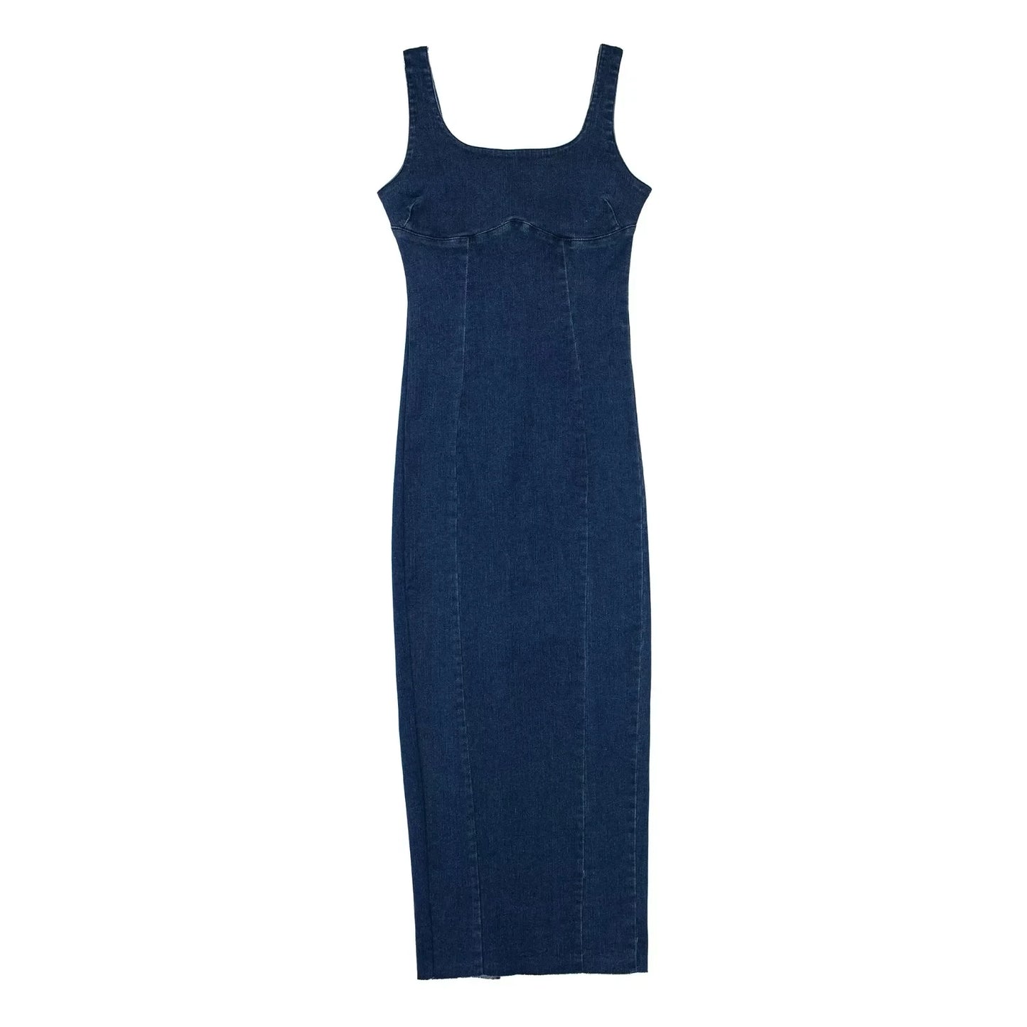 TRAF Denim Corset Midi Dress - Blooming Trendz