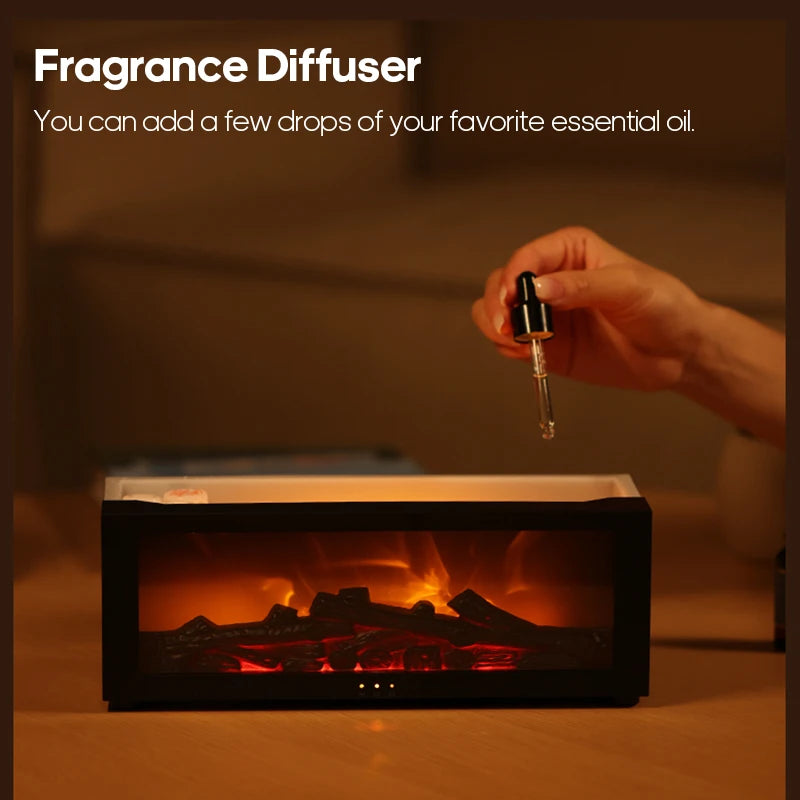 Fireplace Air Humidifier LED Aroma Diffuser